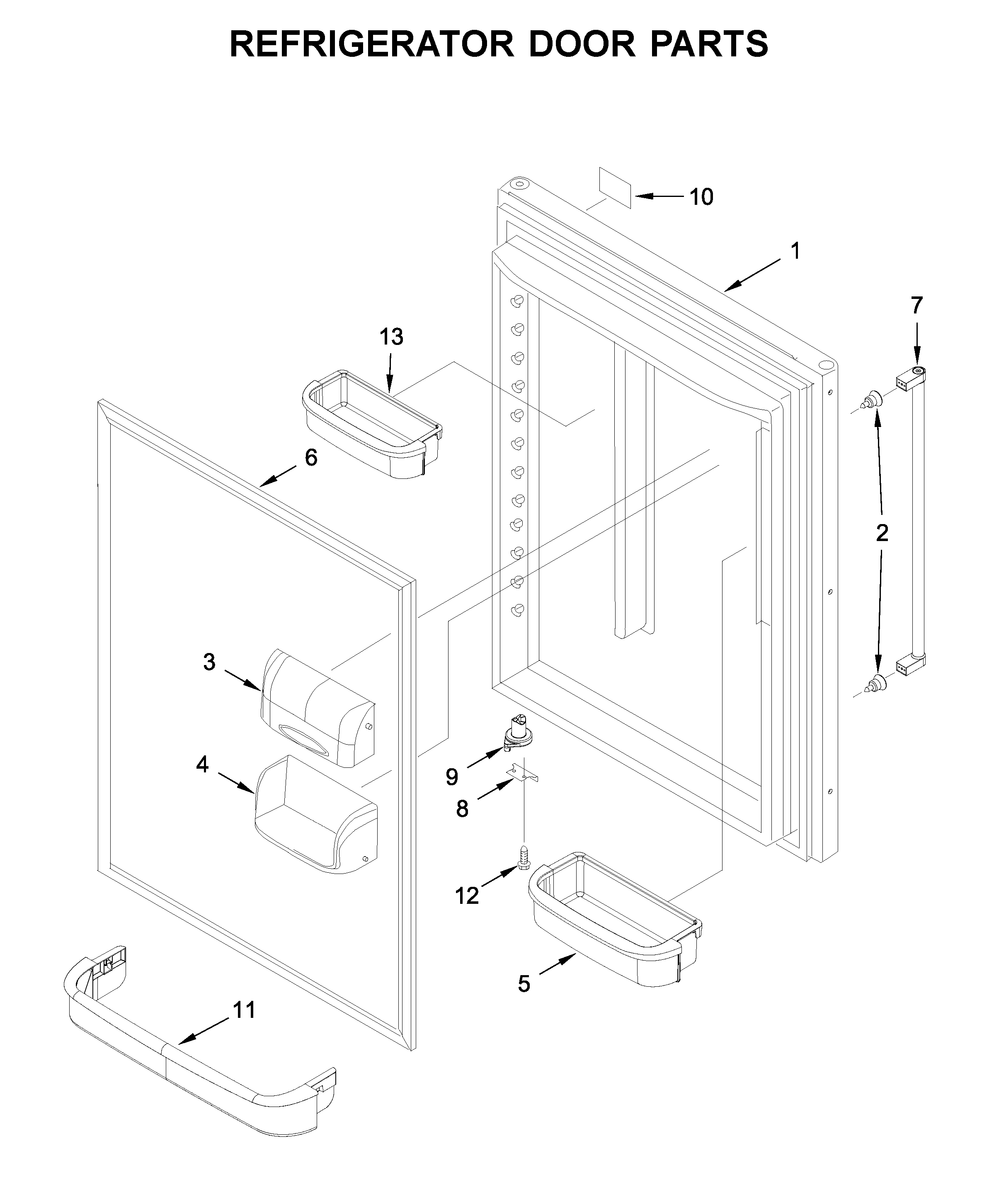 Refrigerator door parts