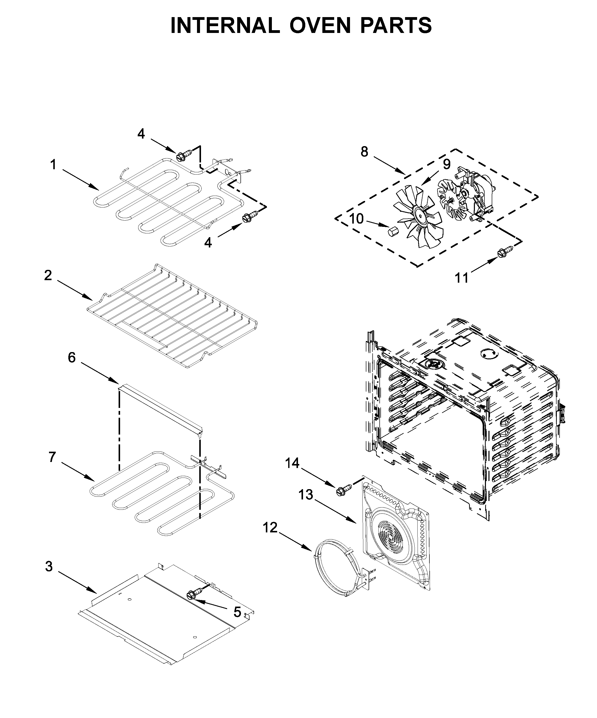 Internal oven parts