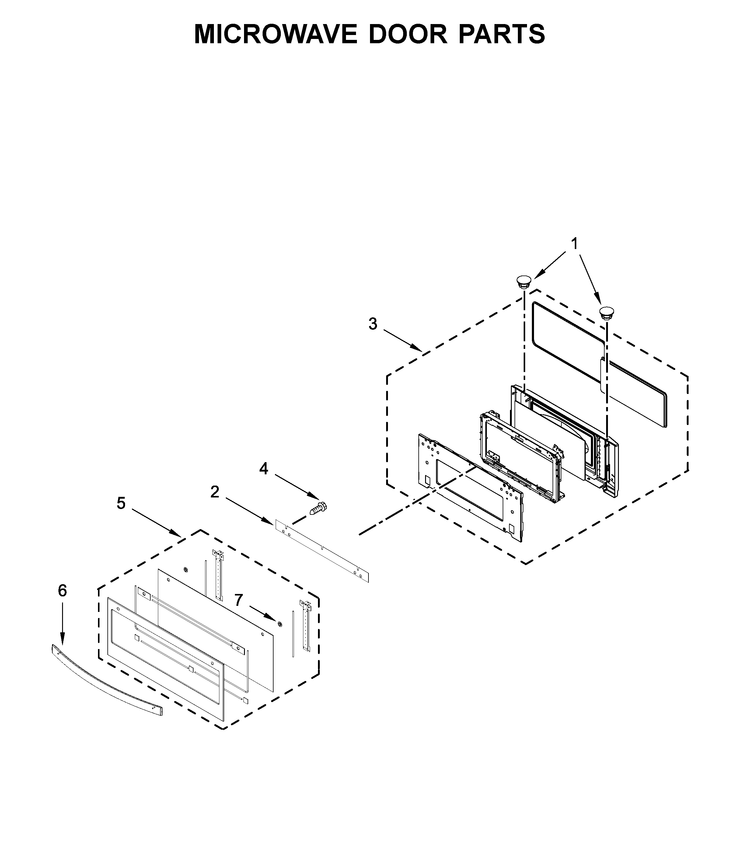 Microwave door parts
