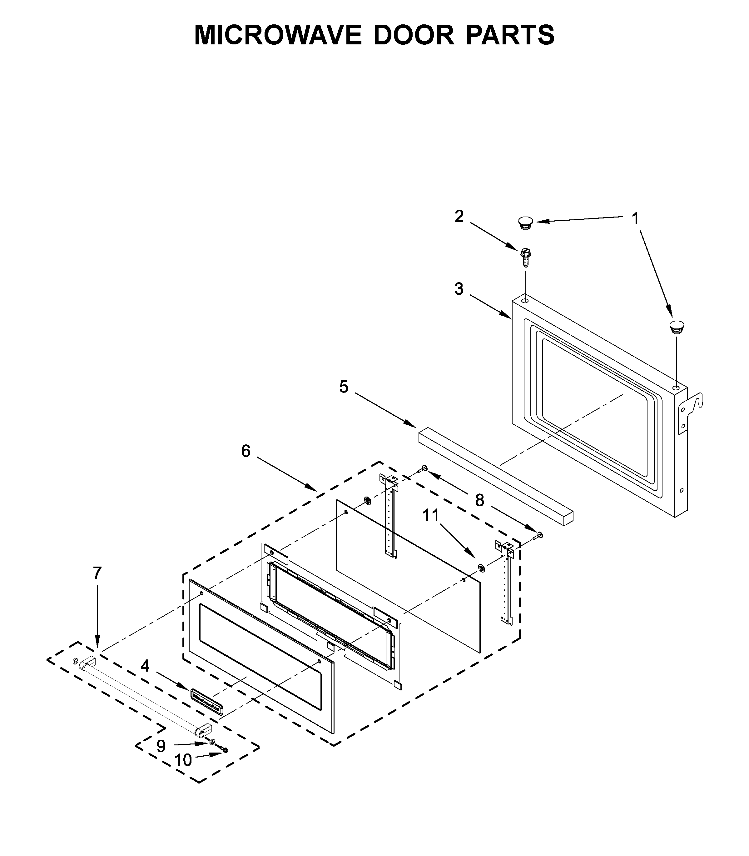Microwave door parts