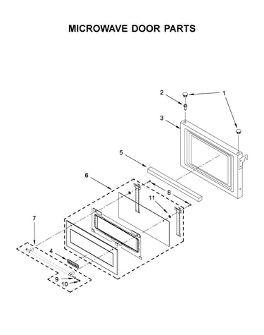Microwave door parts