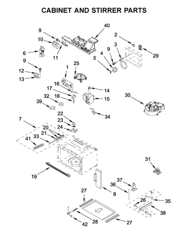 Cabinet and stirrer parts