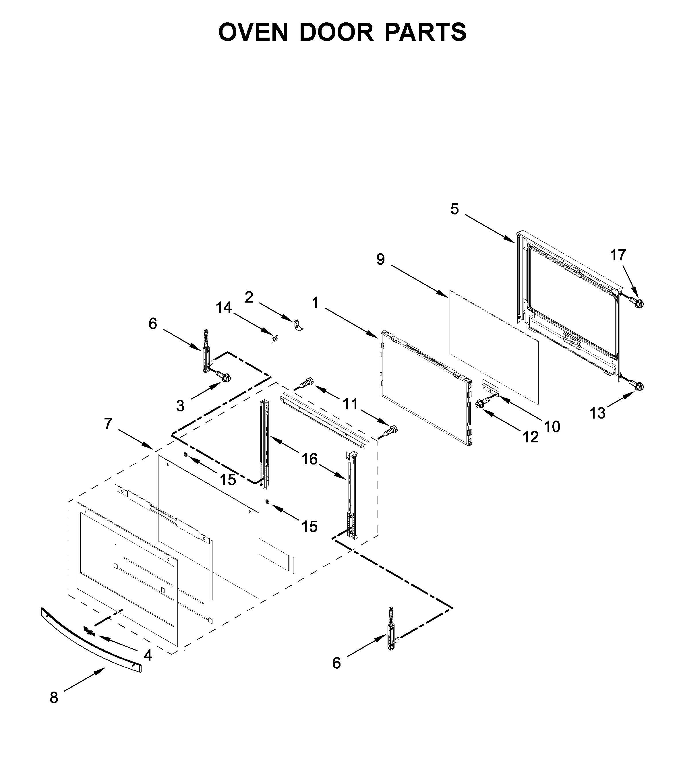 Oven door parts