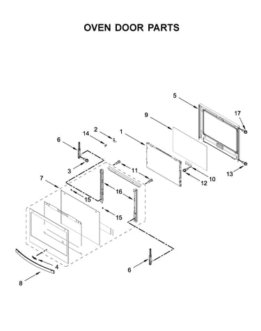 Oven door parts