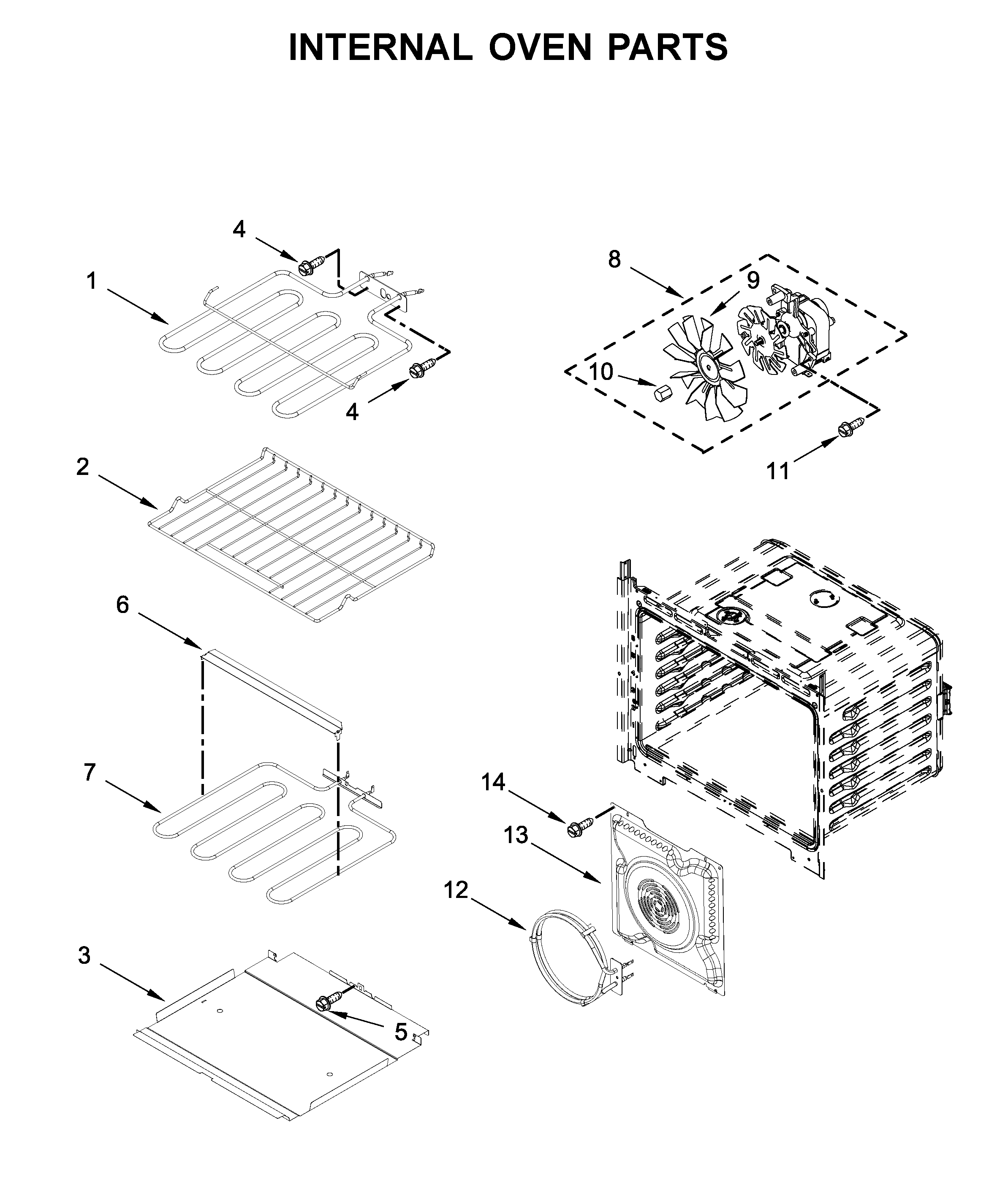 Internal oven parts