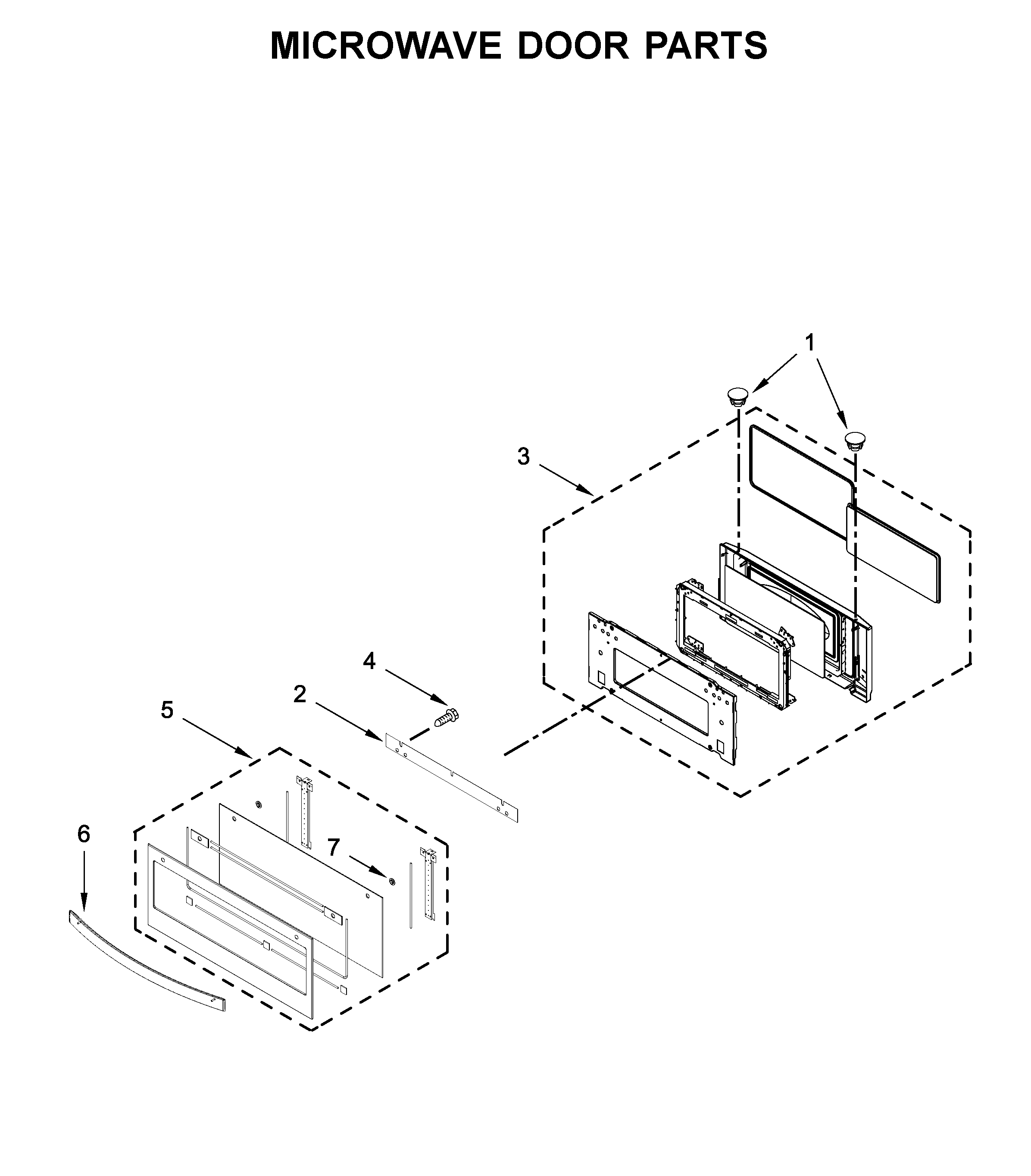 Microwave door parts