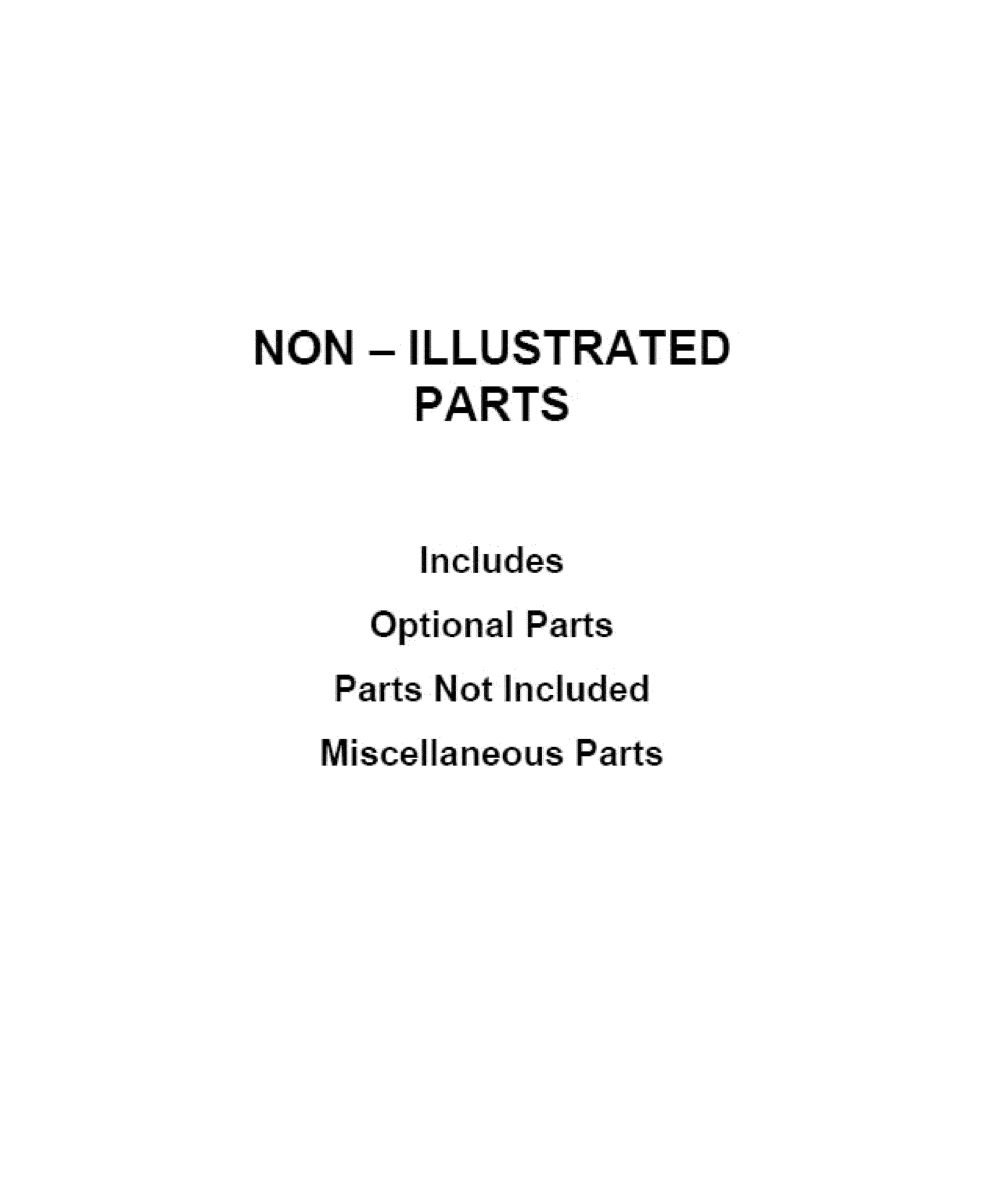 OPTIONAL PARTS (NOT INCLUDED)