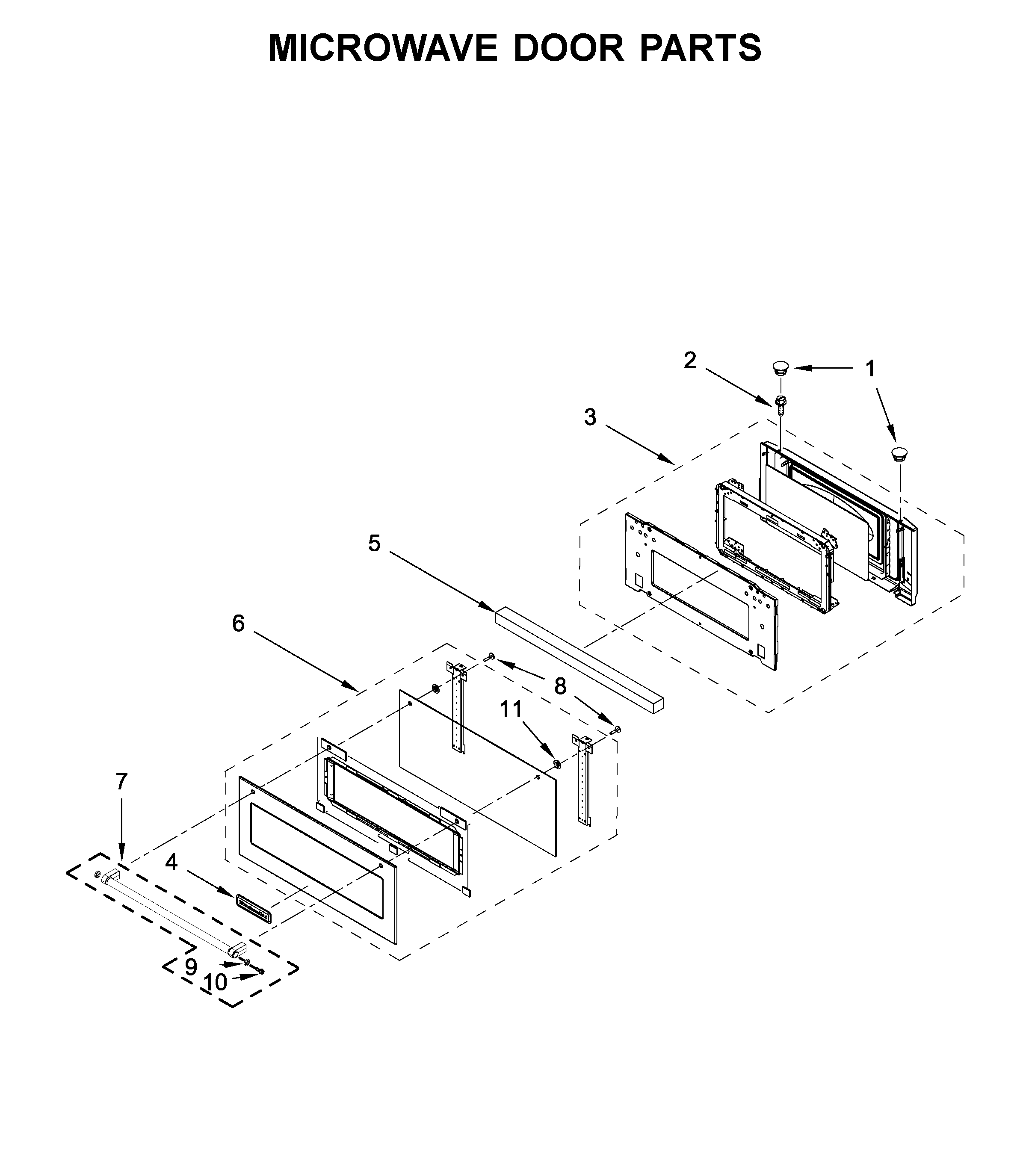 Microwave door parts
