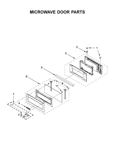 Microwave door parts