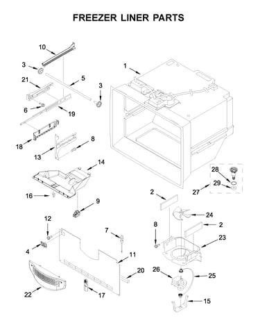 Freezer liner parts