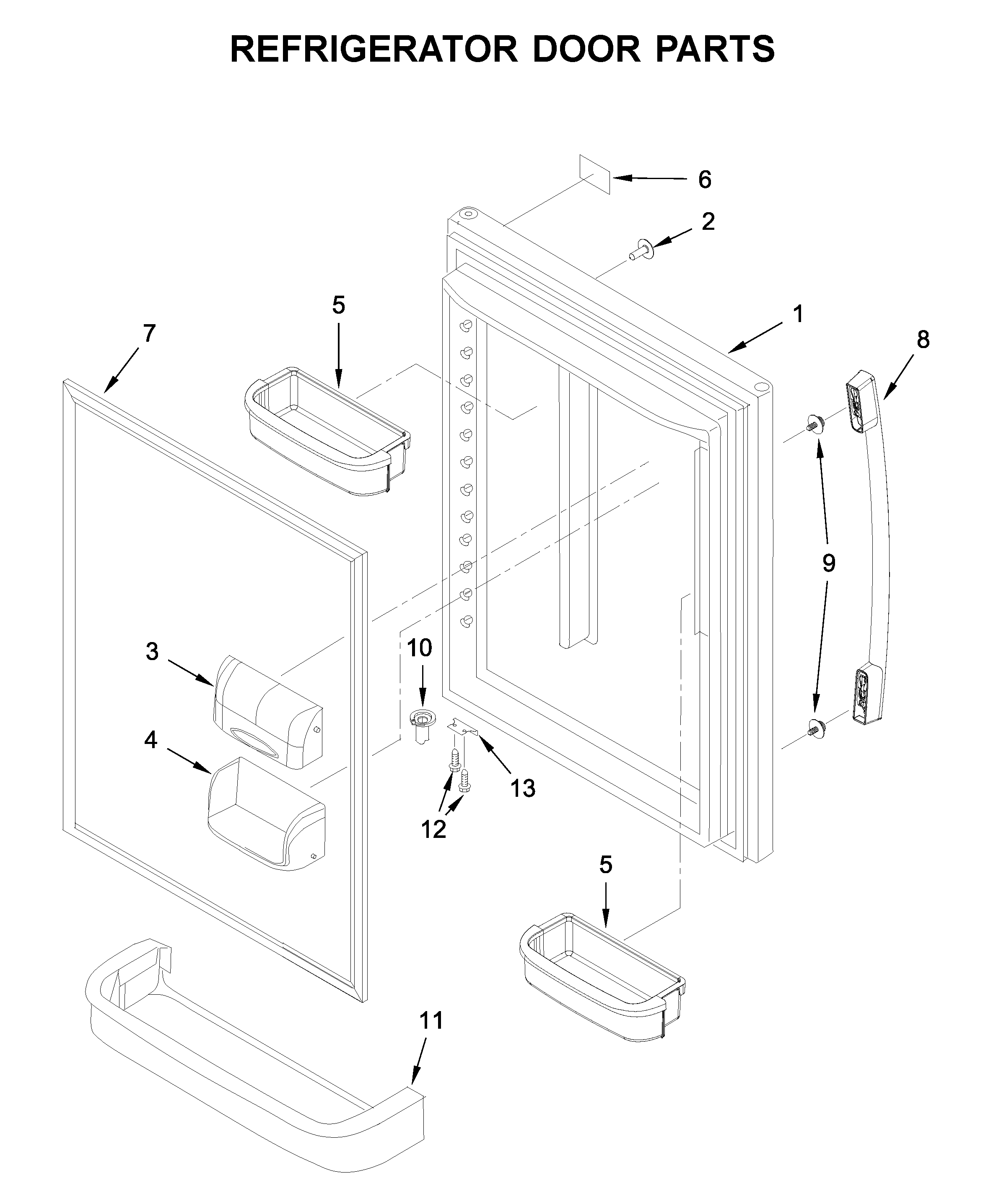 Refrigerator door parts