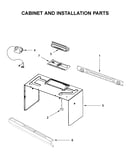 Cabinet and installation parts