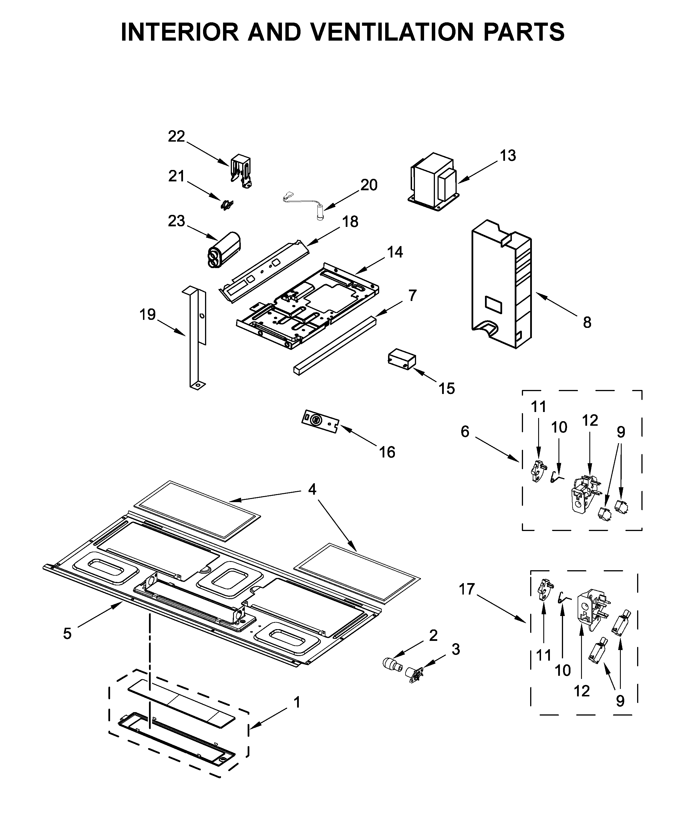 Interior and ventilation parts