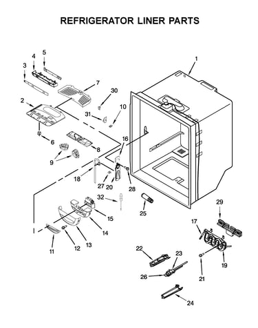 Refrigerator liner parts
