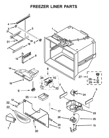 Freezer liner parts