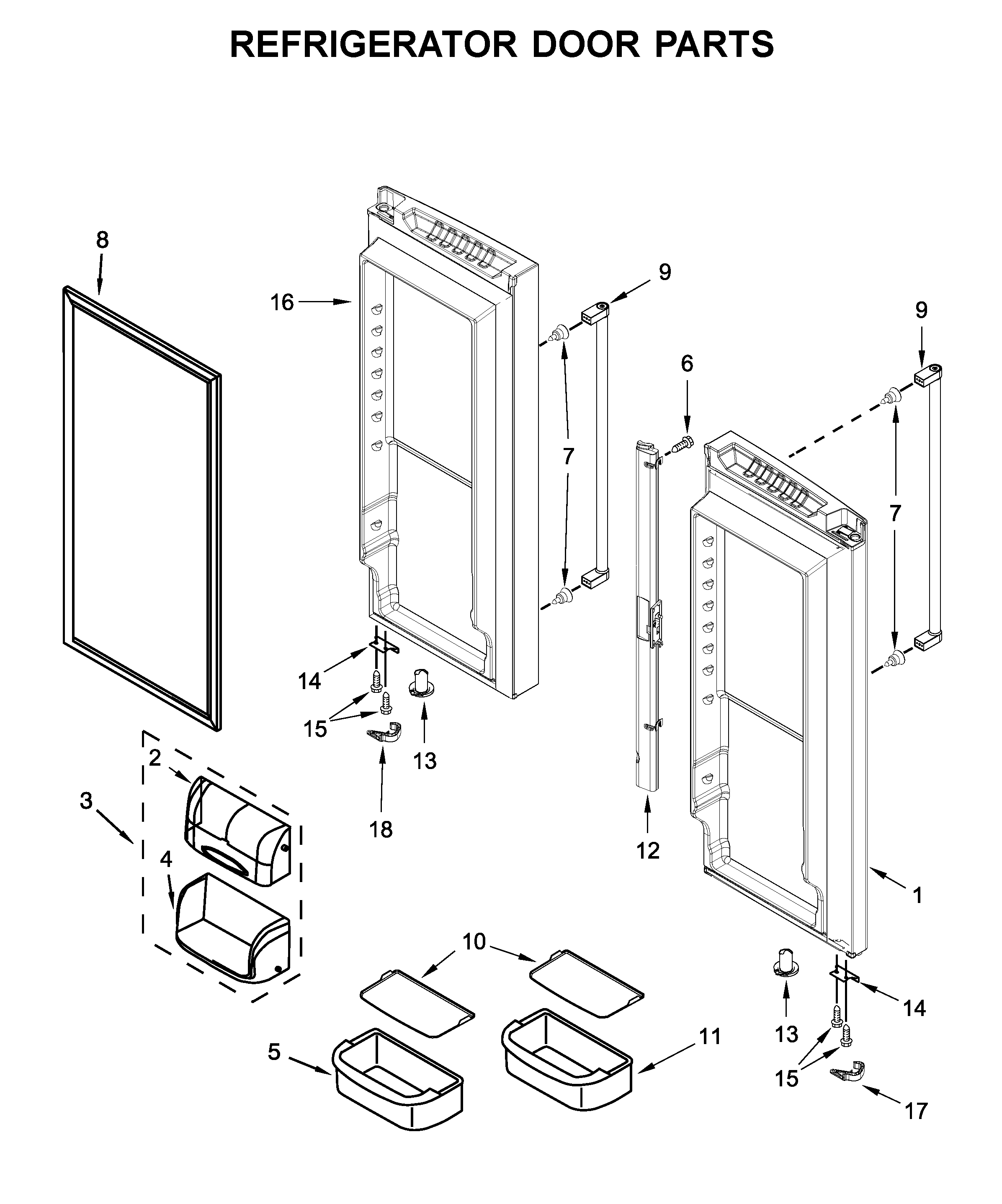 Refrigerator door parts