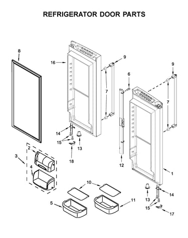 Refrigerator door parts