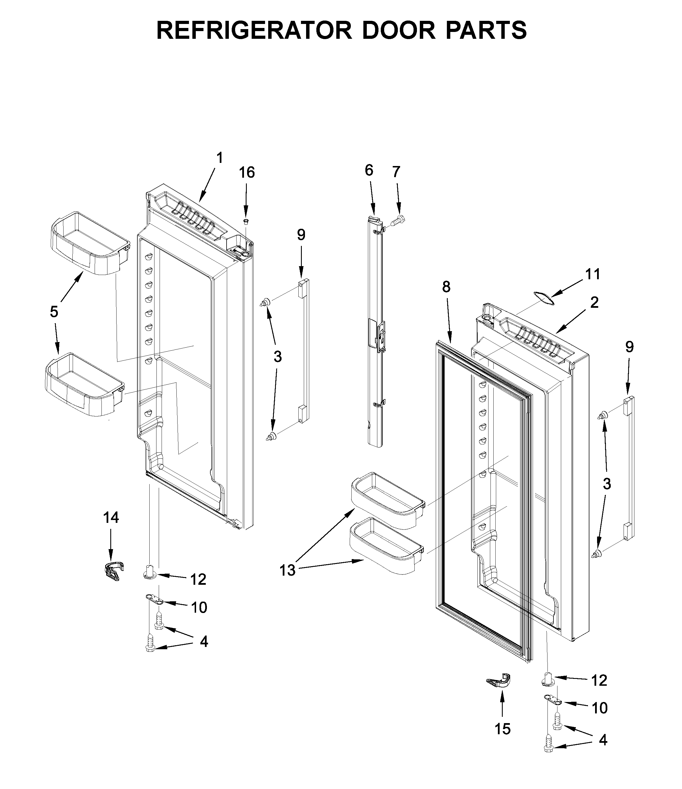 Refrigerator door parts