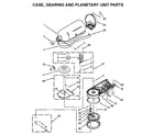 KitchenAid KSM88BU0 case, gearing and planetary unit parts diagram