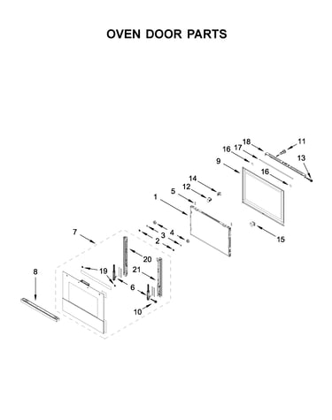 Oven door parts