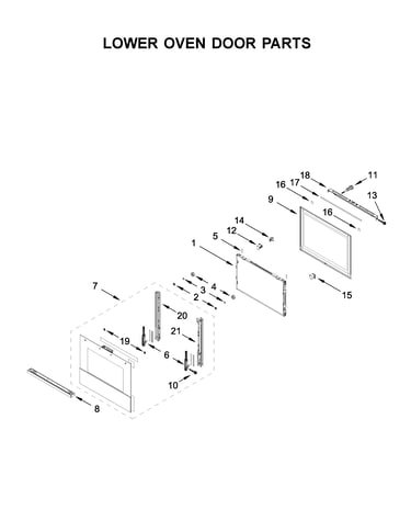 Lower oven door parts