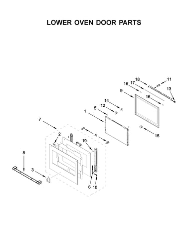Lower oven door parts