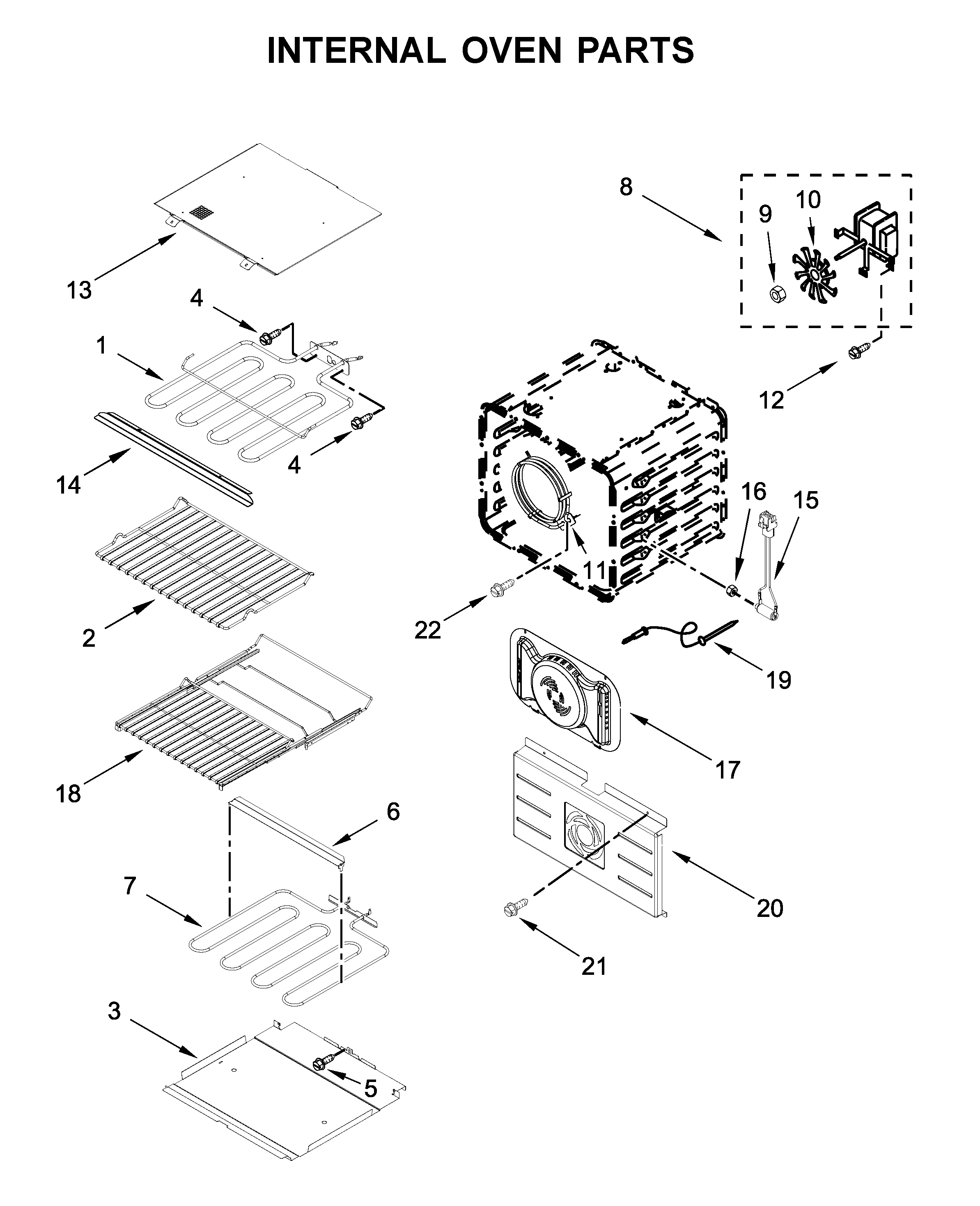 Internal oven parts