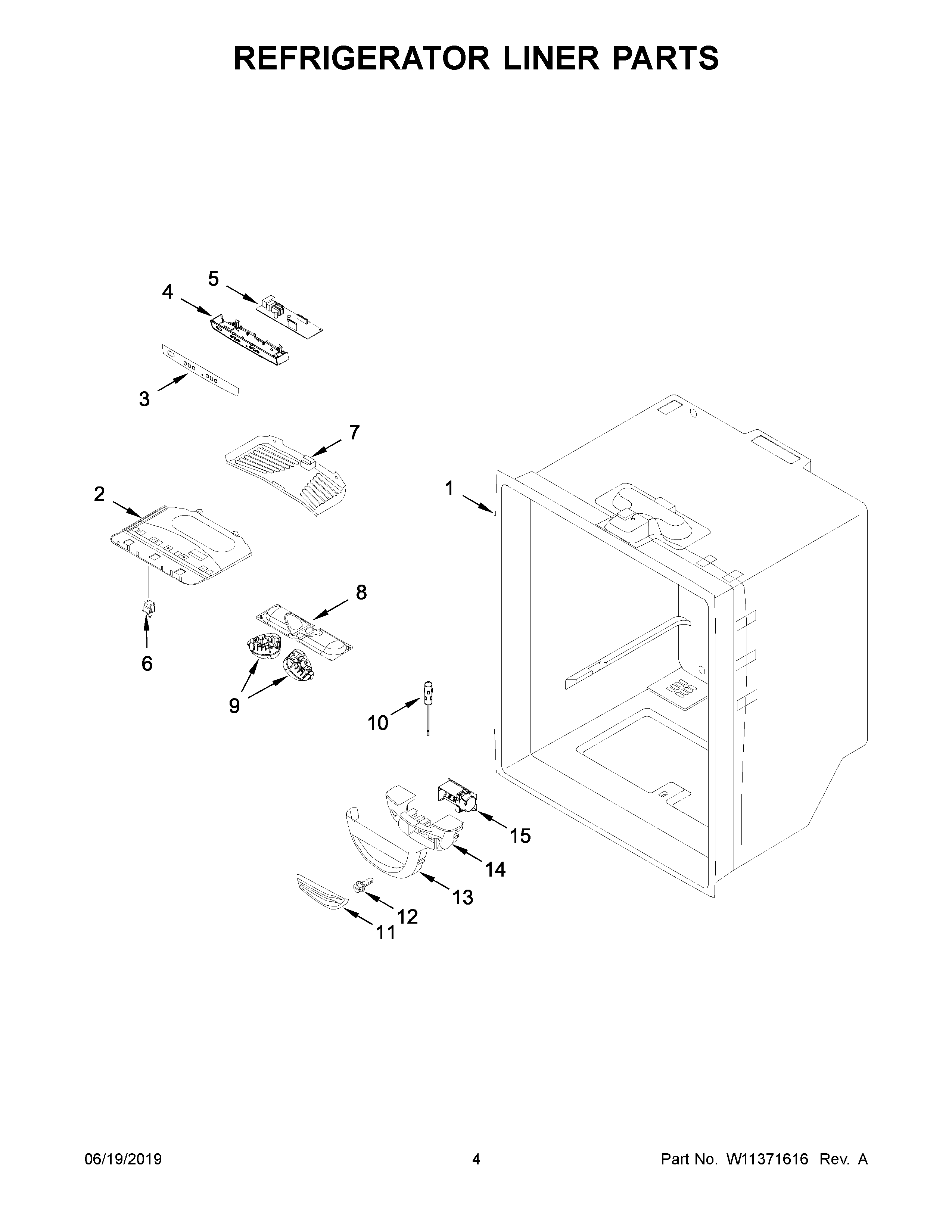 REFRIGERATOR LINER PARTS