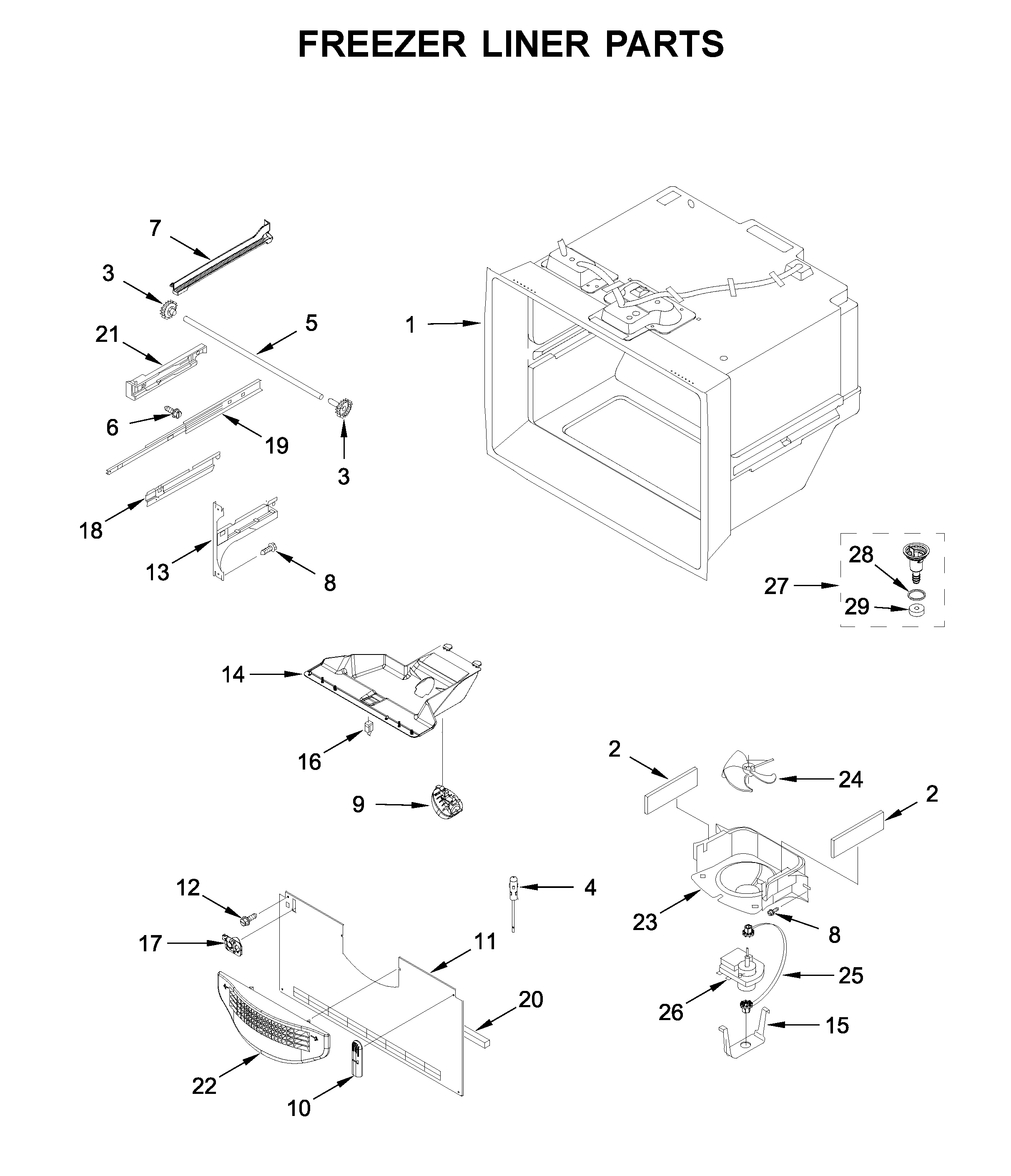 FREEZER LINER PARTS