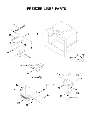 Freezer liner parts