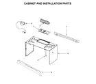 Whirlpool WMH31017HW3 cabinet and installation parts diagram