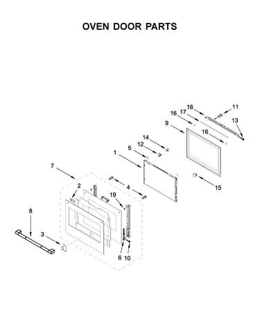 Oven door parts