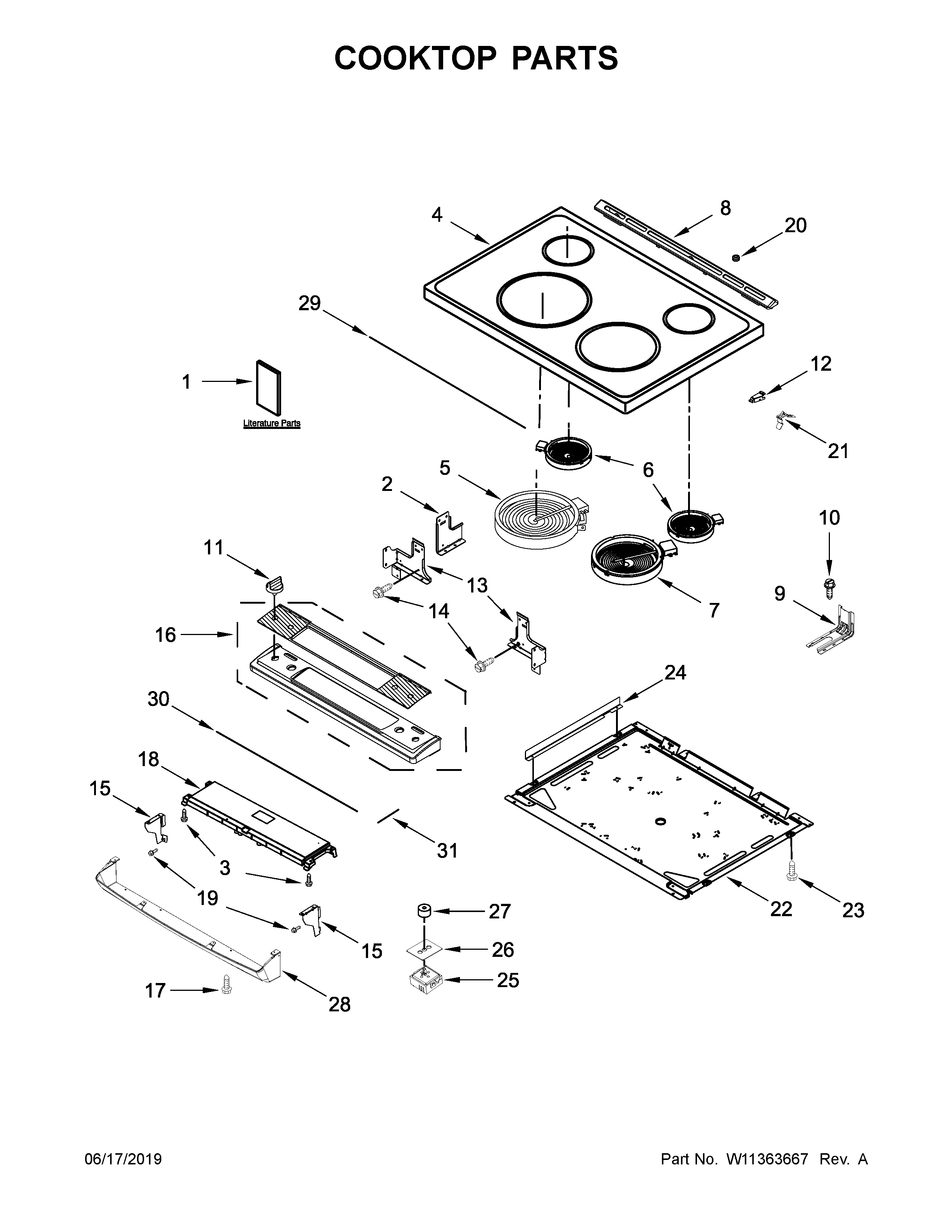 Cooktop parts
