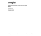 Whirlpool WFG540H0EB0 cover sheet diagram