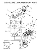 Case, gearing and planetary unit parts