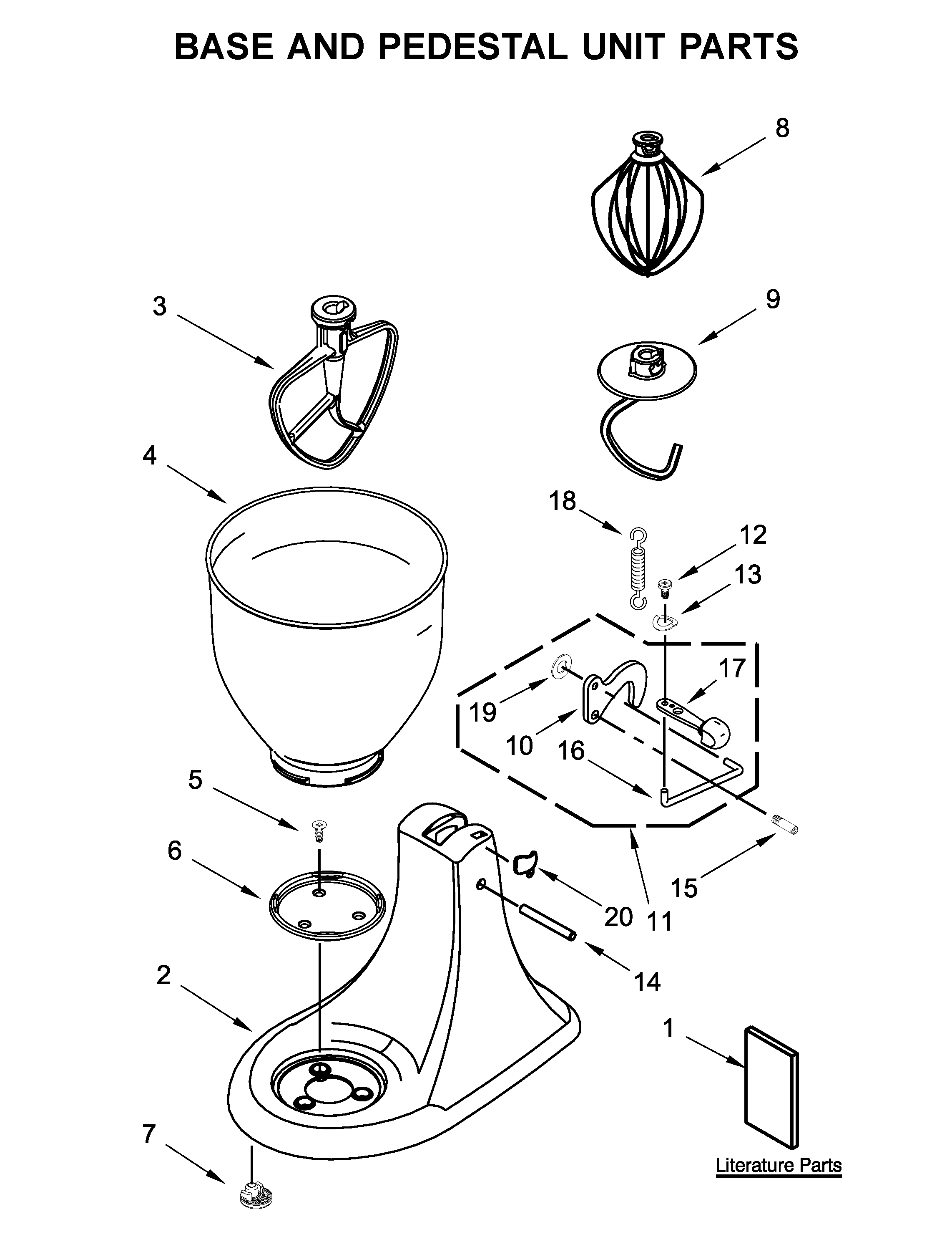 BASE AND PEDESTAL UNIT PARTS