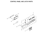 Amana ADB1500ADW3 control panel and latch parts diagram