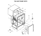 Amana ADB1500ADW3 tub and frame parts diagram
