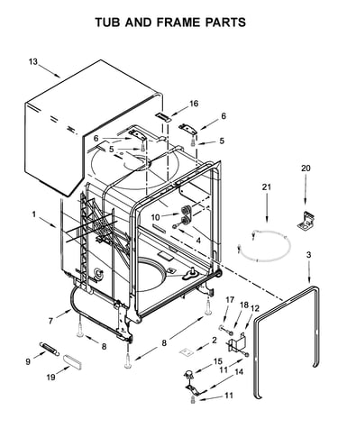 Tub and frame parts