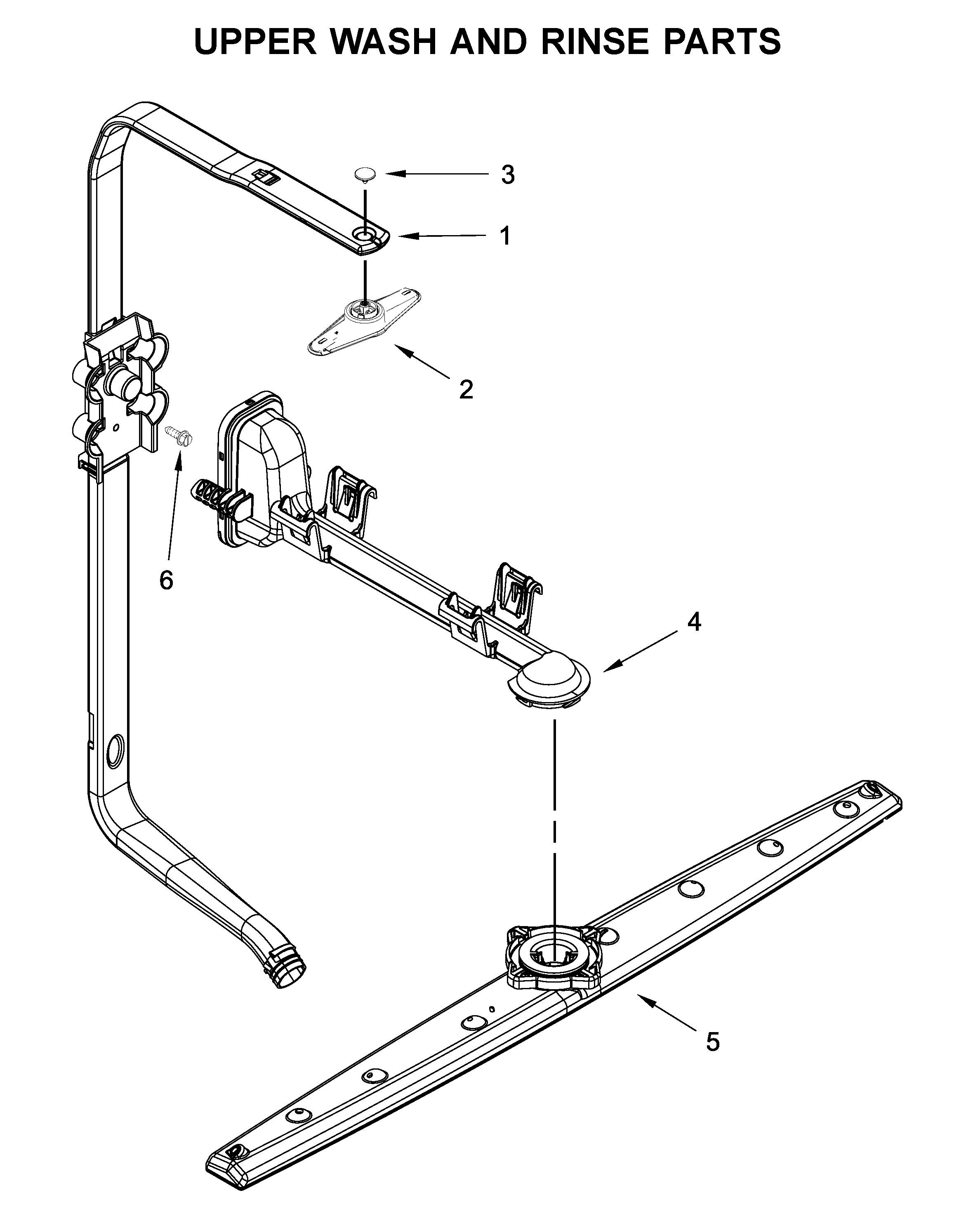 Upper wash and rinse parts