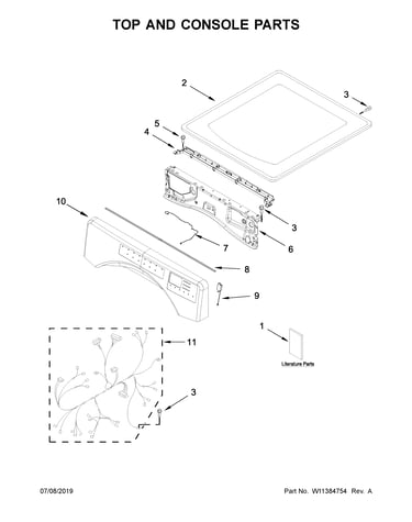 Top and console parts
