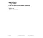 Whirlpool WRF560SEYB01 cover sheet diagram