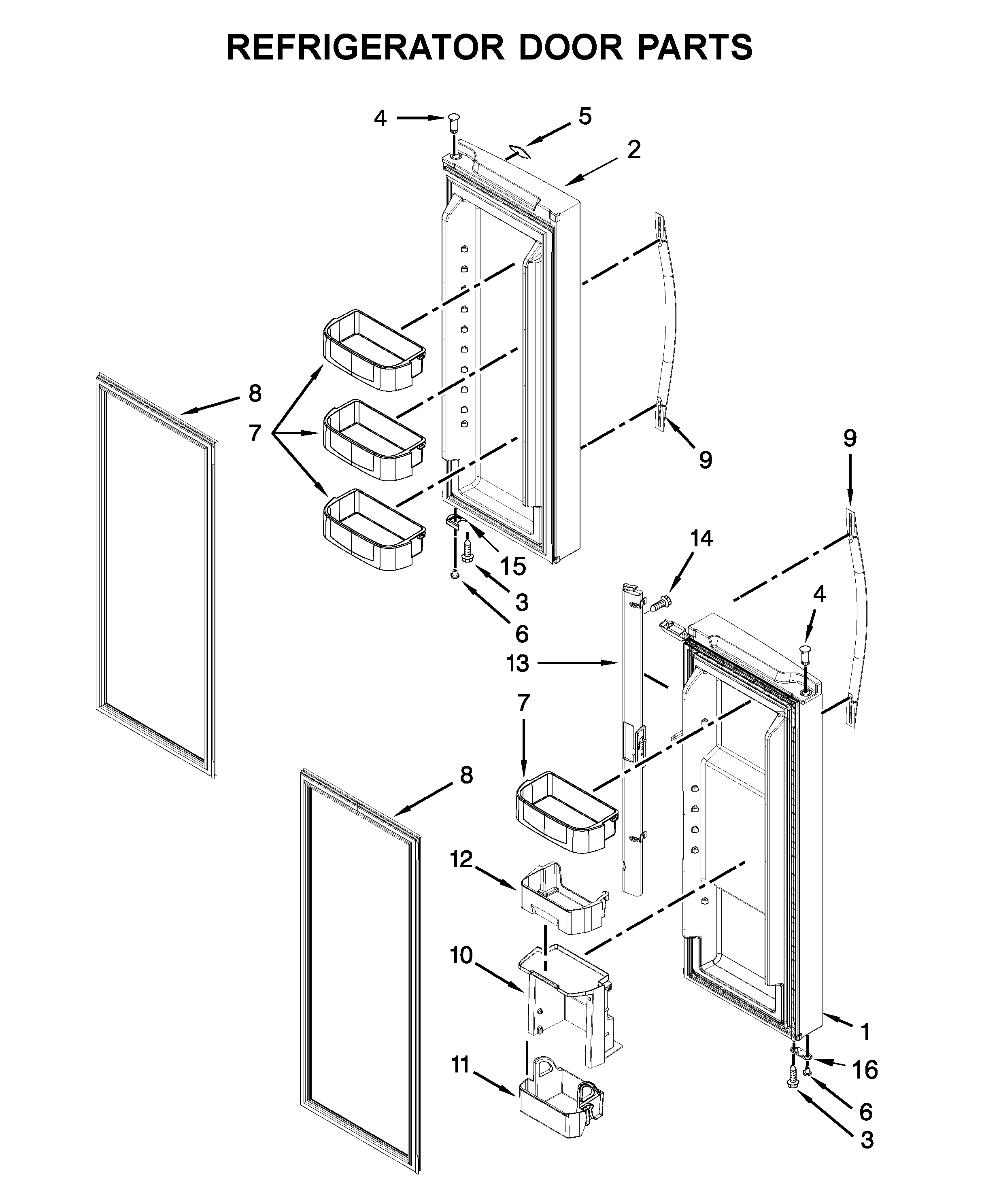 Refrigerator door parts