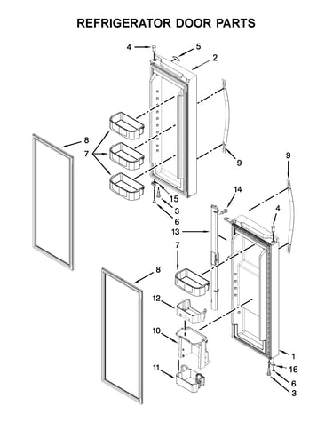 Refrigerator door parts