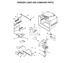 KitchenAid KRFF302EBS00 freezer liner and icemaker parts diagram