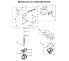 Whirlpool WRS555SIHZ00 motor and ice container parts diagram
