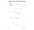 Whirlpool UDT555SAHP0 control panel and outer door parts diagram