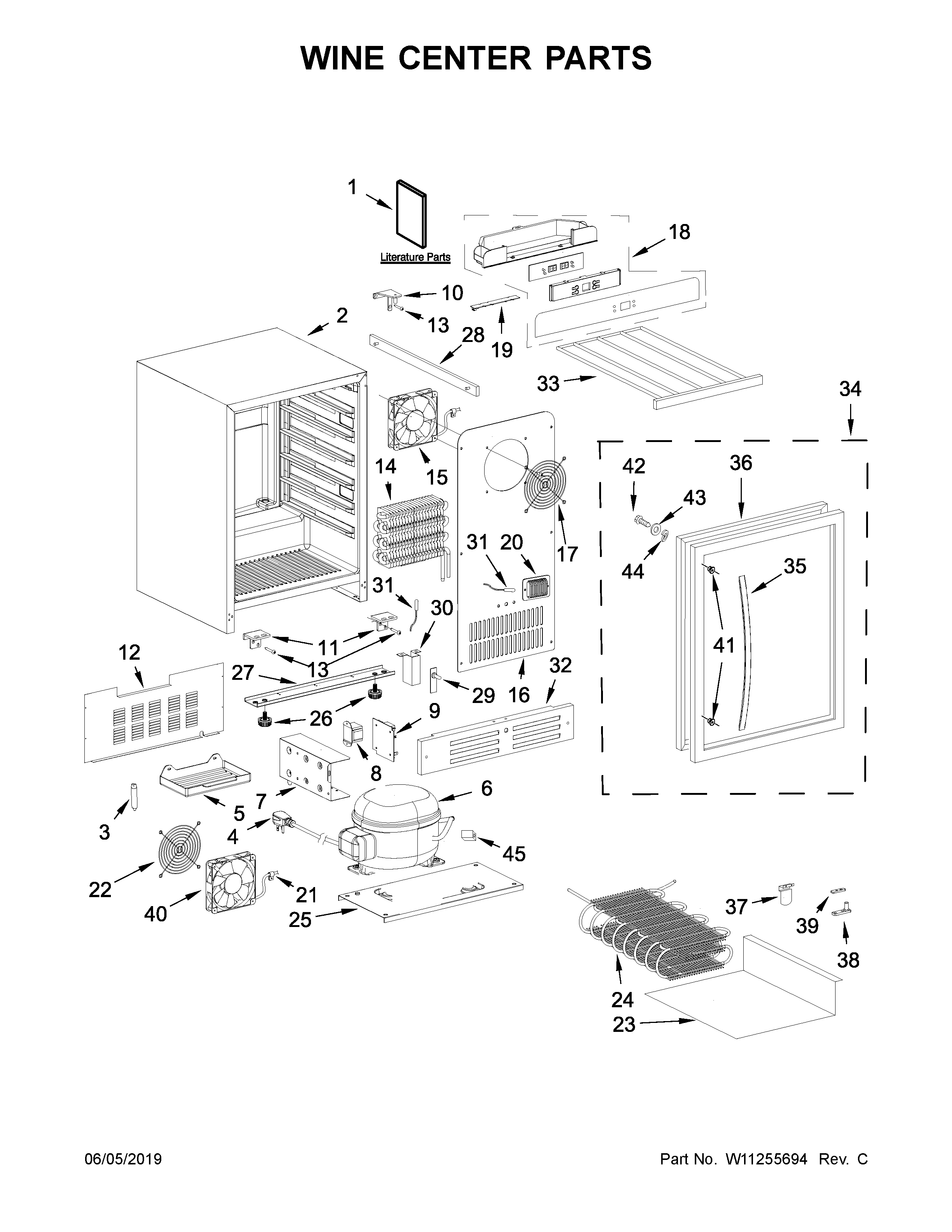Wine center parts
