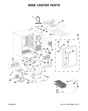 Wine center parts