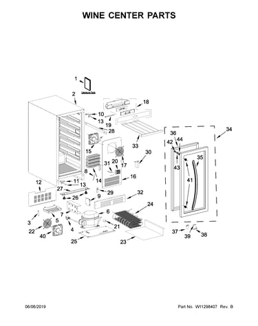 Wine center parts
